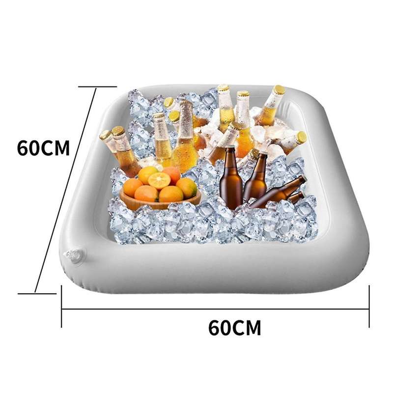2 PCS 24Inch Inflatable Serving Bar, Drinks Inflatable Cooler Table Pool Ice Tray for Party,Picnic &