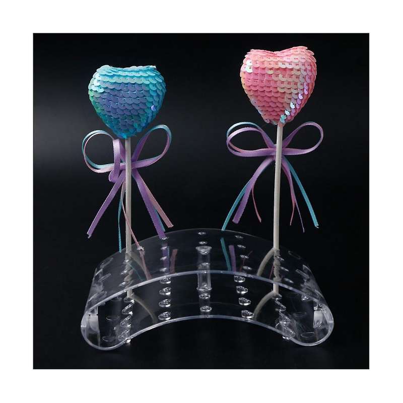 2 Pcs 20 Hole Lollipop Holder Display Stand Acrylic Holder Clear Candy Holder for Wedding Party Bir