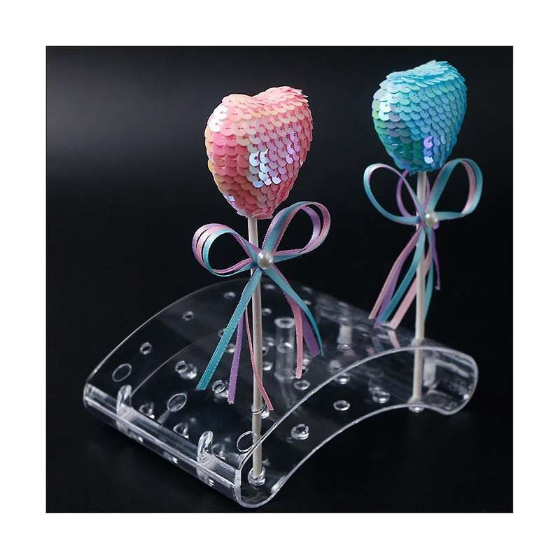 2 Pcs 20 Hole Lollipop Holder Display Stand Acrylic Holder Clear Candy Holder for Wedding Party Bir