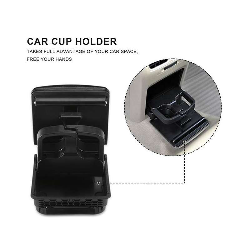 2 Pcs 2018 Black Central Armrest Rear Cup Holder for 5 Golf 5 6 Rabbit