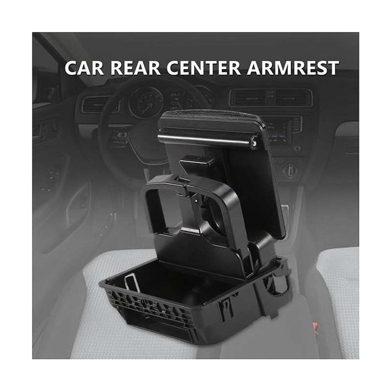 2 Pcs 2018 Black Central Armrest Rear Cup Holder for 5 Golf 5 6 Rabbit