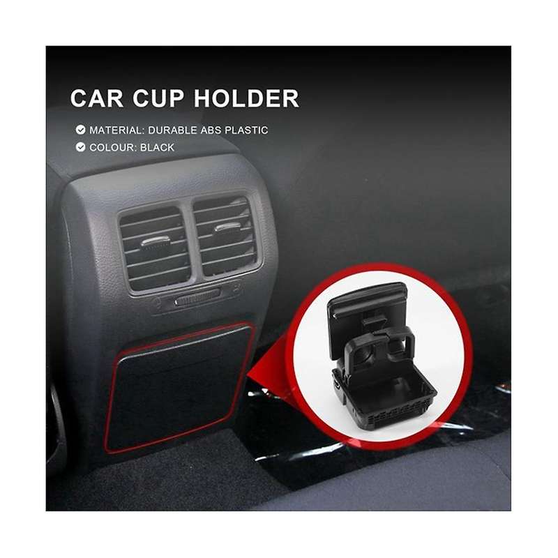 2 Pcs 2018 Black Central Armrest Rear Cup Holder for 5 Golf 5 6 Rabbit