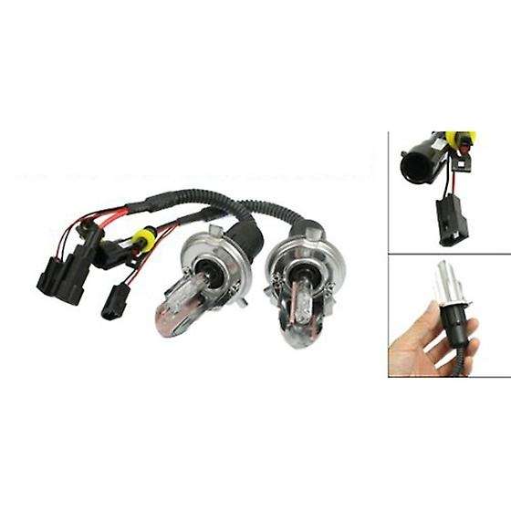 2 Pcs 35W DC 12V 12000K H4 Hi/Lo Beam Front Lights Harness