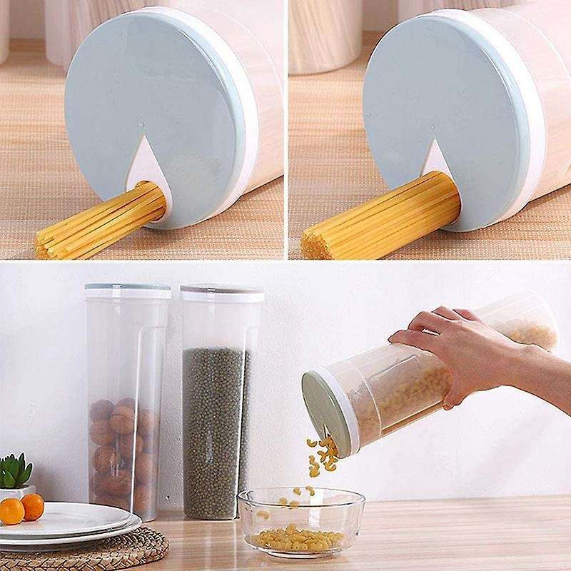 2 Pcs 2L Tall Clear Spaghetti Pasta Storage Container with Adjustable Lid,Multi-Purpose Plastic Kitc