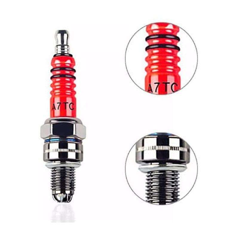2 Pcs 3-Electrode Spark Plug A7TC for 50Cc-150Cc ATV Motorcycle