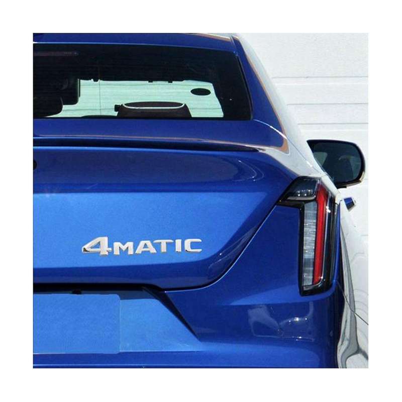 2 PCS 4MATIC Silver Auto Trunk Door Bumper Badge Decal Emblem Adhesive Tape Sticker Replacement for