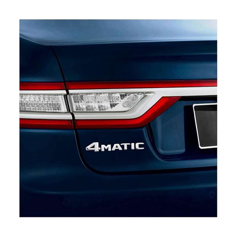 2 PCS 4MATIC Silver Auto Trunk Door Bumper Badge Decal Emblem Adhesive Tape Sticker Replacement for