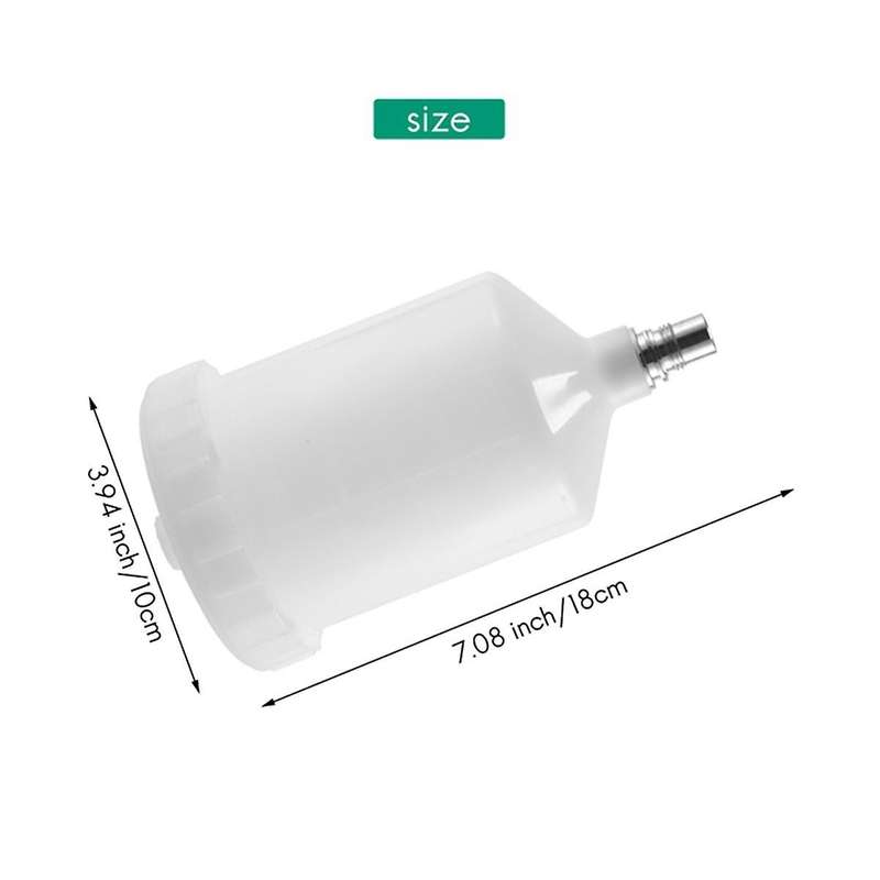 2 Pcs 600ml Plastic Hvlp Paint Cup Pot for Sata Sprayer Cup Connector Jet Paint Sprayer
