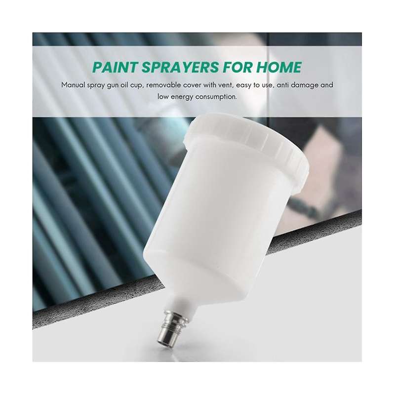 2 Pcs 600ml Plastic Hvlp Paint Cup Pot for Sata Sprayer Cup Connector Jet Paint Sprayer
