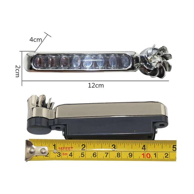 2 Pcs 8 LED Waterproof Wind Energy Powered Car Exterior Daytime Light Fog Lamp Running Light for Mot