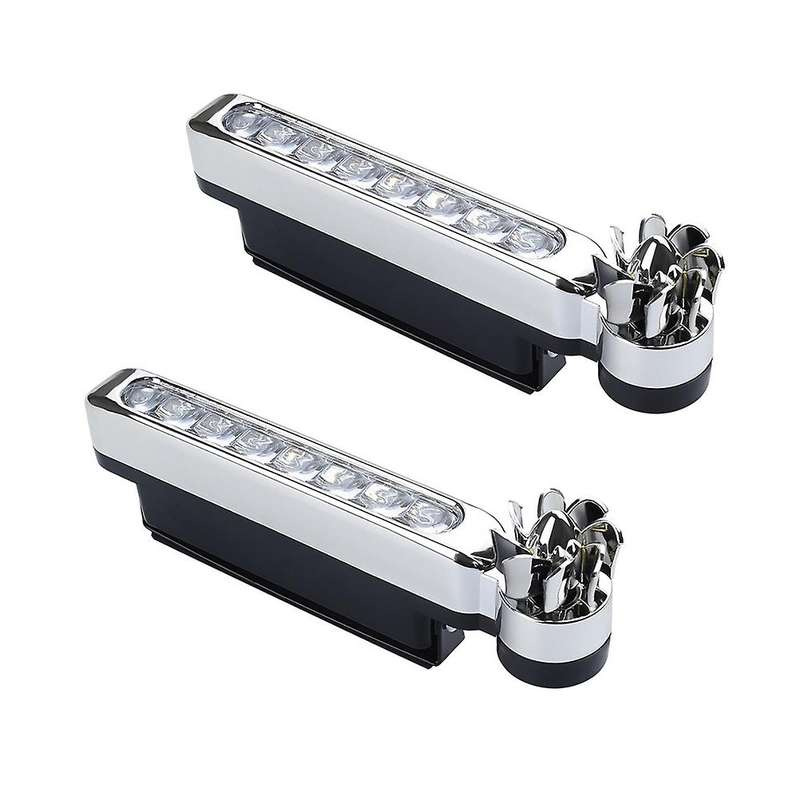 2 Pcs 8 LED Waterproof Wind Energy Powered Car Exterior Daytime Light Fog Lamp Running Light for Mot