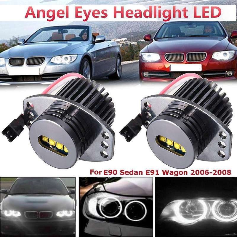 2 Pcs 64W 8 LED Angel Eyes Headlight Lamp Halo for E90 E91 2006 2007 2008