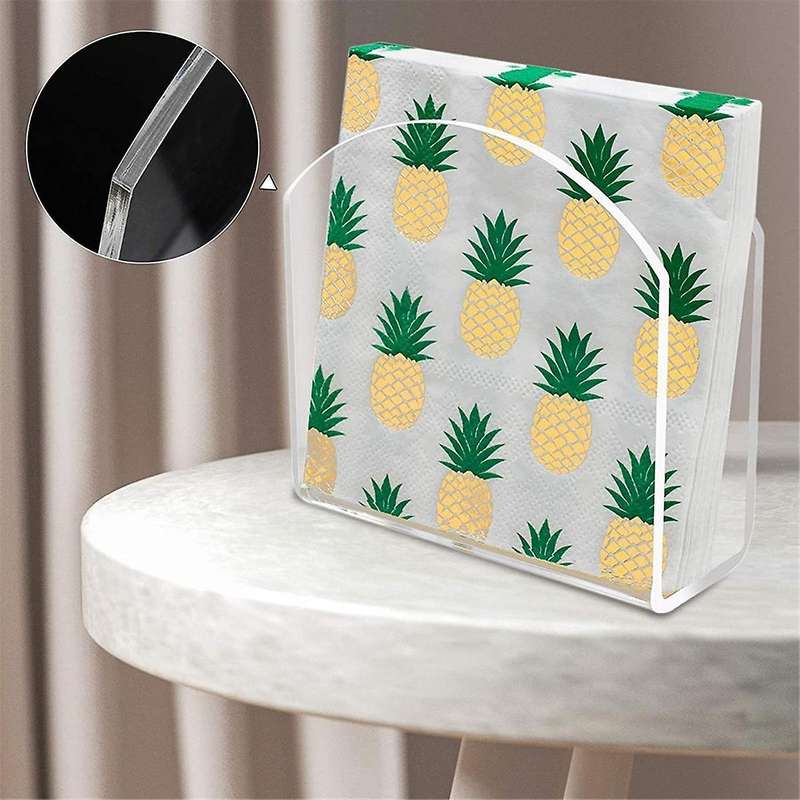 2 Pcs Acrylic Clear Napkin Holder for Table,paper Napkin Tissue Holder Stand Dispenser,tabletop Free
