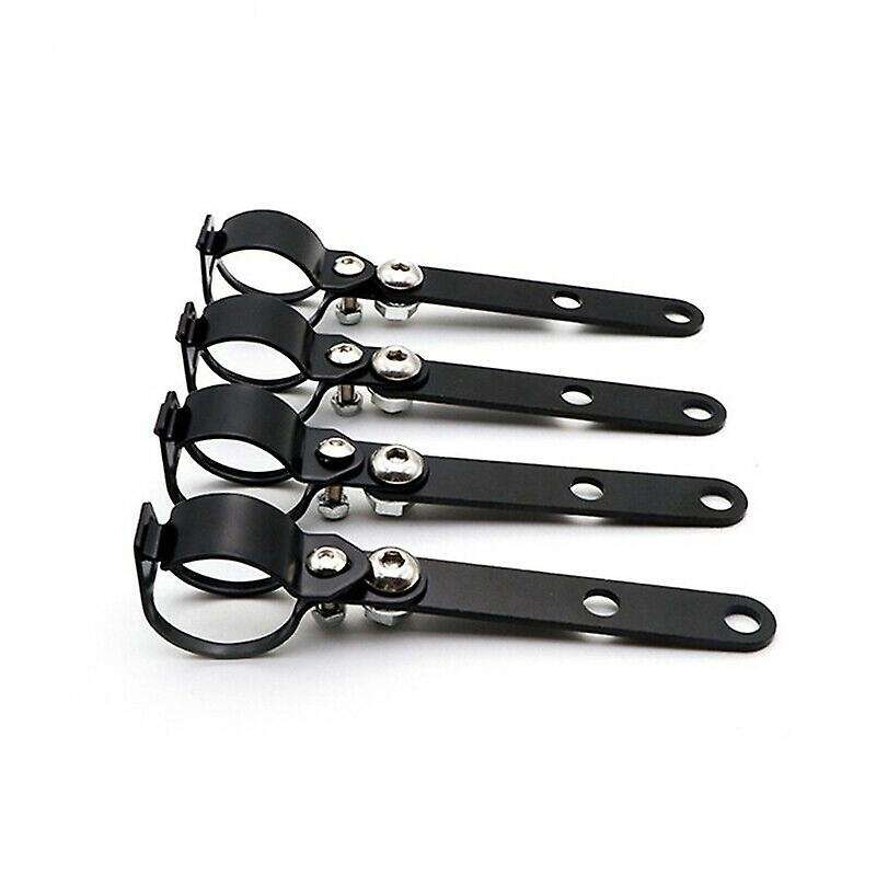 2 Pcs Adjustable 41-51MM Fork Headlight Mount Brackets for Motorcycle Bike-Black