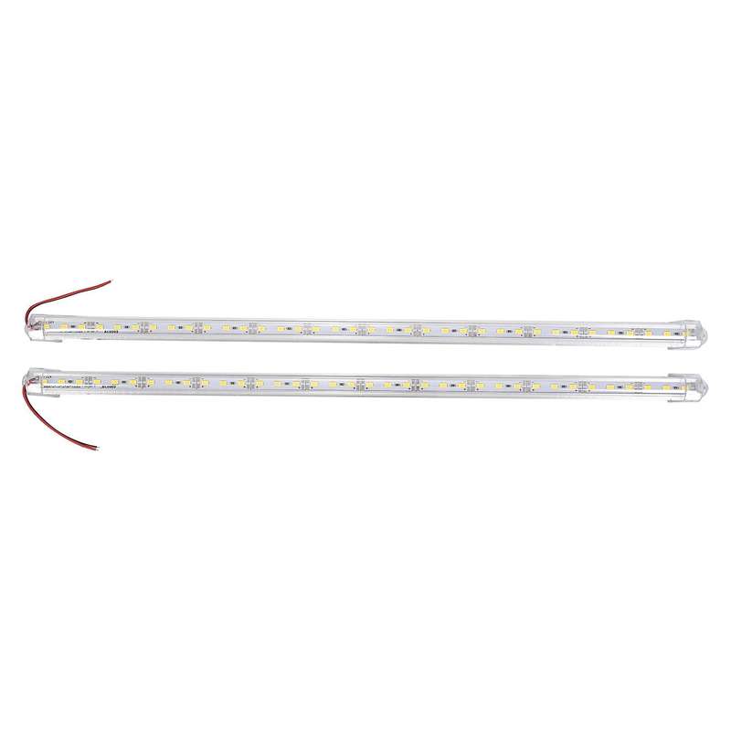 2 Pcs Aluminum Alloy Rigid Rod Light Waterproof 12v 50cm Warm White