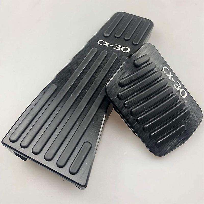 2 Pcs Aluminum Alloy Brake and Gas Accelerator Pedal Pad Cover for -30 CX30 2019 2020 Foot Pedal Pad