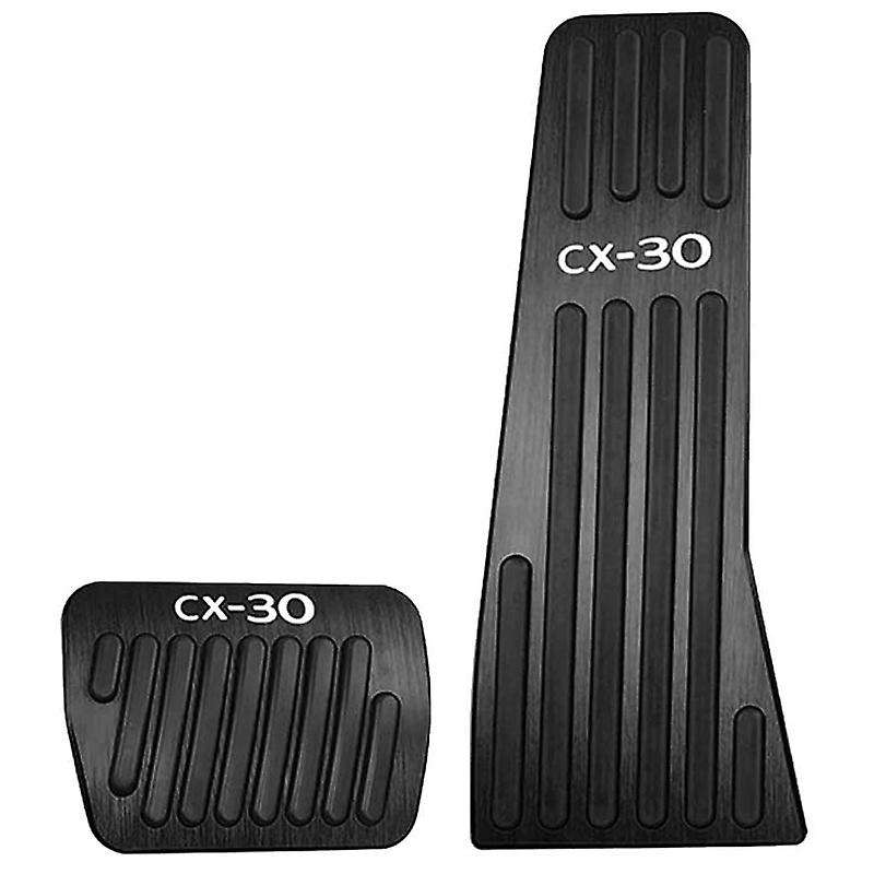 2 Pcs Aluminum Alloy Brake and Gas Accelerator Pedal Pad Cover for -30 CX30 2019 2020 Foot Pedal Pad