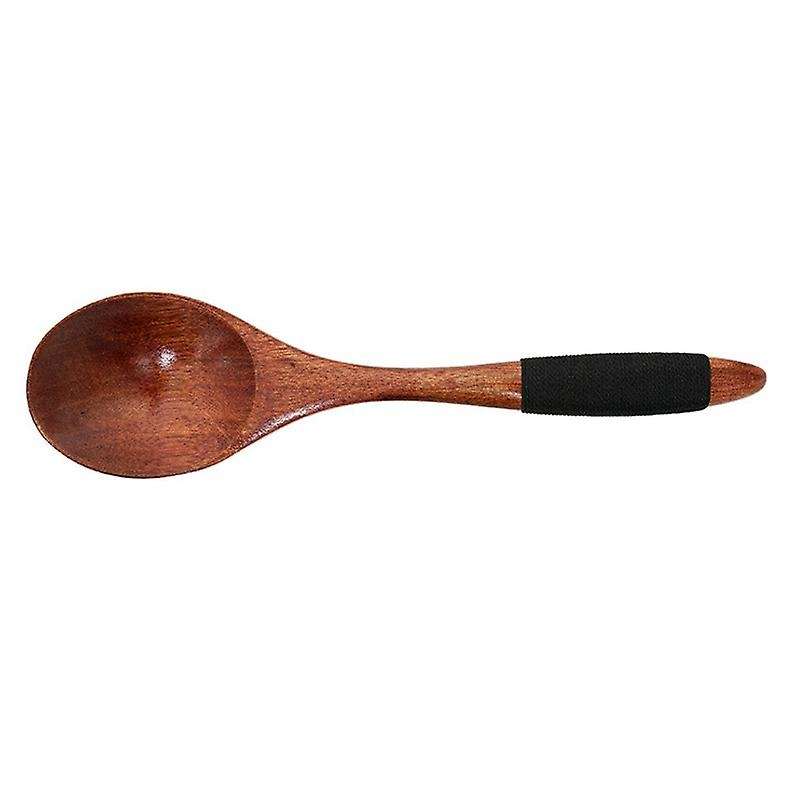 2 Pcs Anti-Scalding Household Wooden Tableware Japanese Curved Wooden Oval Spoon Soup Spoon Seasonin