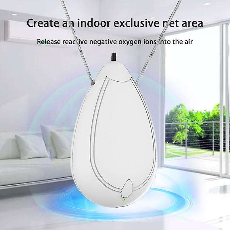 2 Pcs Air Purifier Personal Wearable Mini Portable 200MAh Battery Negative Ion Necklace Hanging Neck