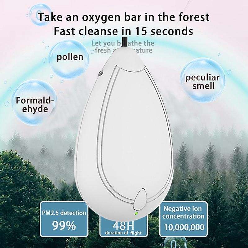 2 Pcs Air Purifier Personal Wearable Mini Portable 200MAh Battery Negative Ion Necklace Hanging Neck