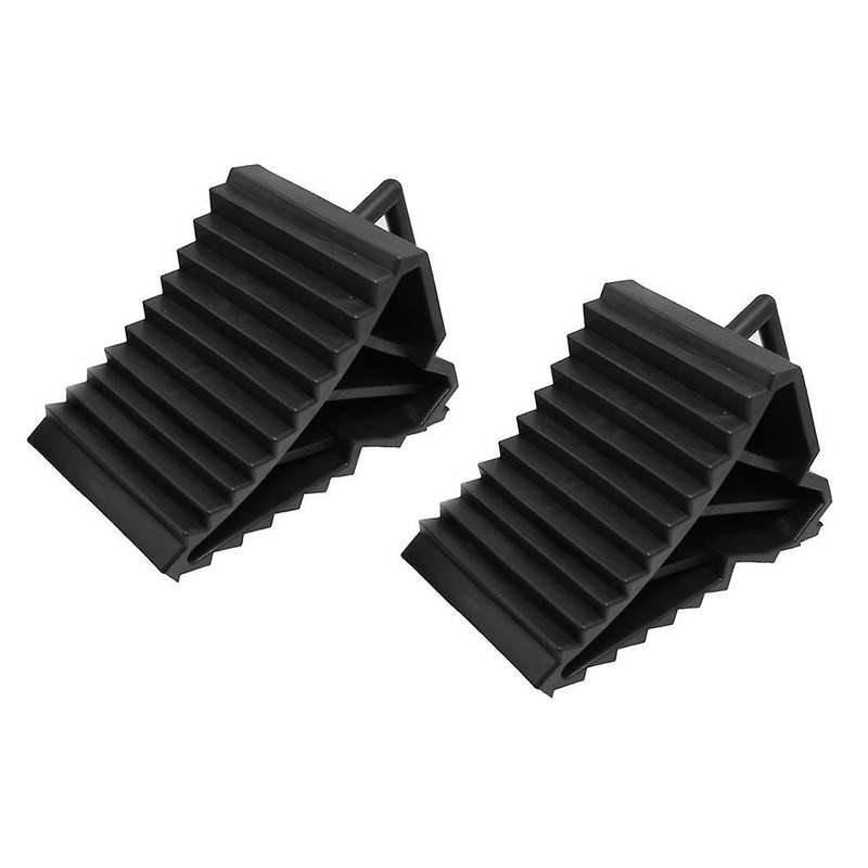 2 Pcs Antislip Vehicle Car Truck Wheel Tire Chock Stop Block Black