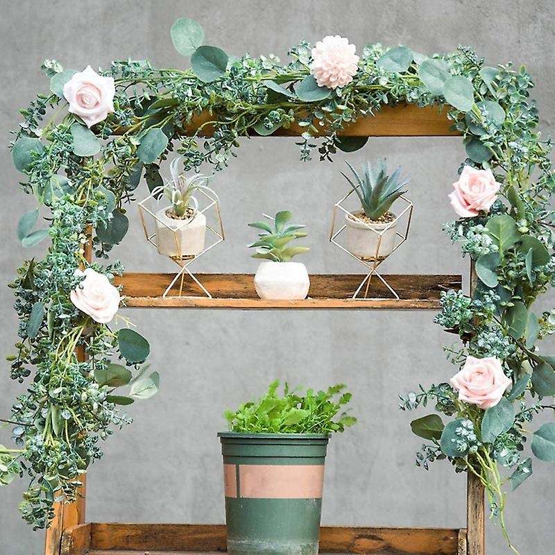 2 Pcs Artificial Eucalyptus Leaves Garland, 6.5Ft Greenery Frosted Vine for Wedding Table Runner Man