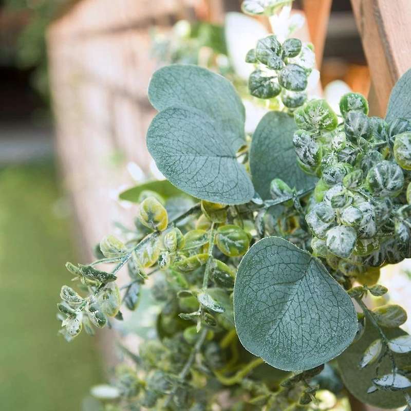 2 Pcs Artificial Eucalyptus Leaves Garland, 6.5Ft Greenery Frosted Vine for Wedding Table Runner Man