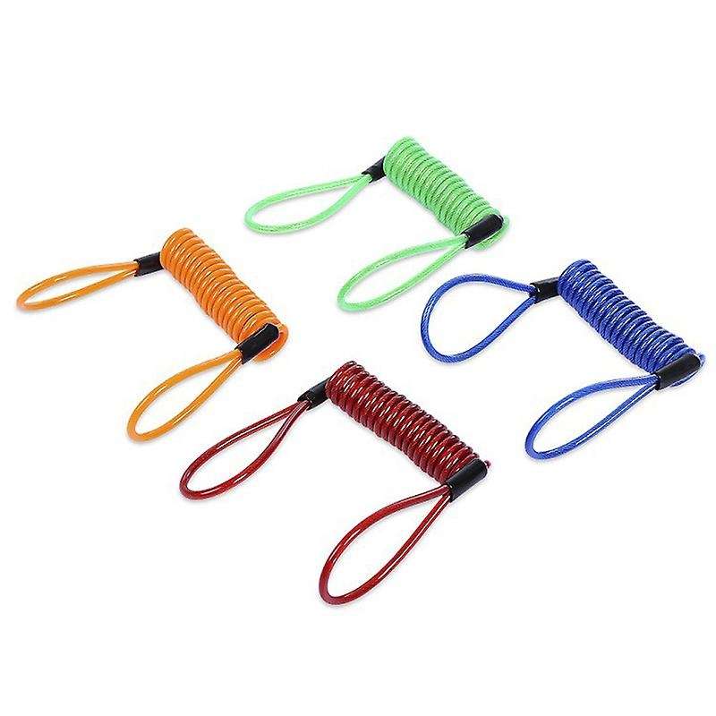 2 Pcs Alarm Disc Lock 1.2M Cable Anti-Theft Spring Reminder Ropes Alert Safety Rope for Bike Helmet