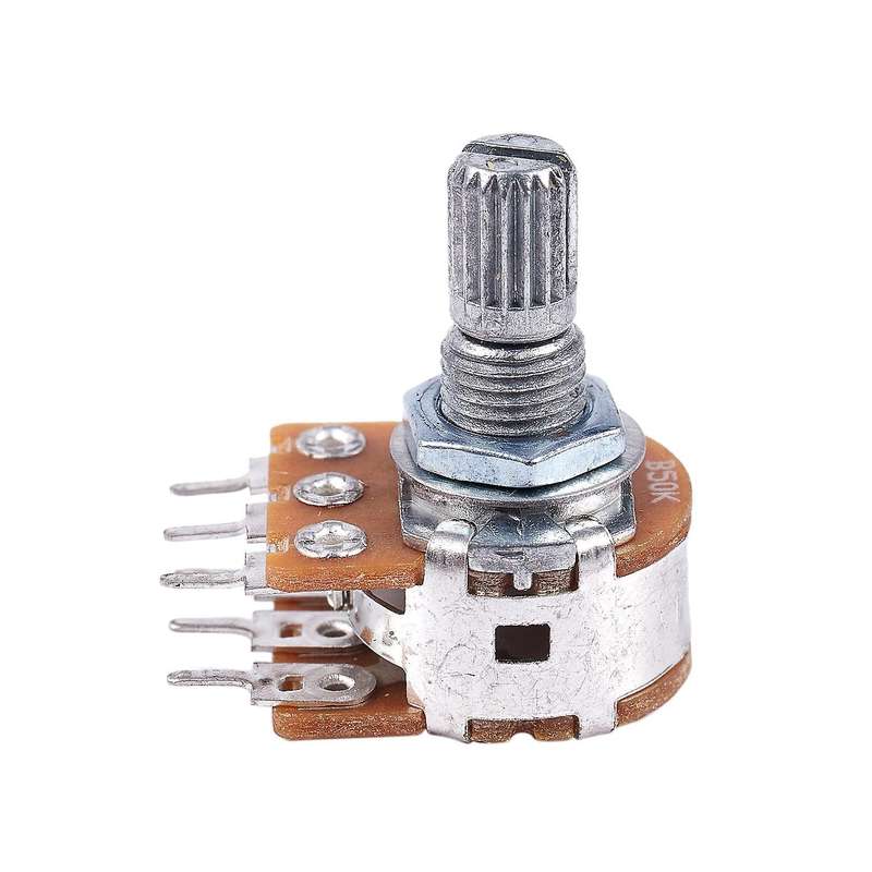 2 Pcs B50K 50K Ohm 6 Terminals Dual Linear Rotary Taper Potentiometers