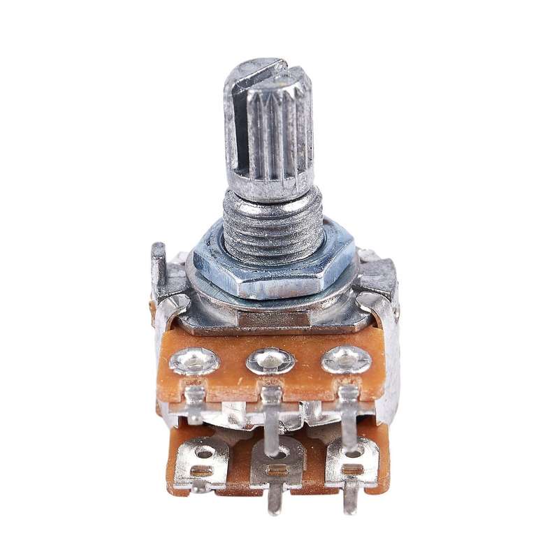 2 Pcs B50K 50K Ohm 6 Terminals Dual Linear Rotary Taper Potentiometers