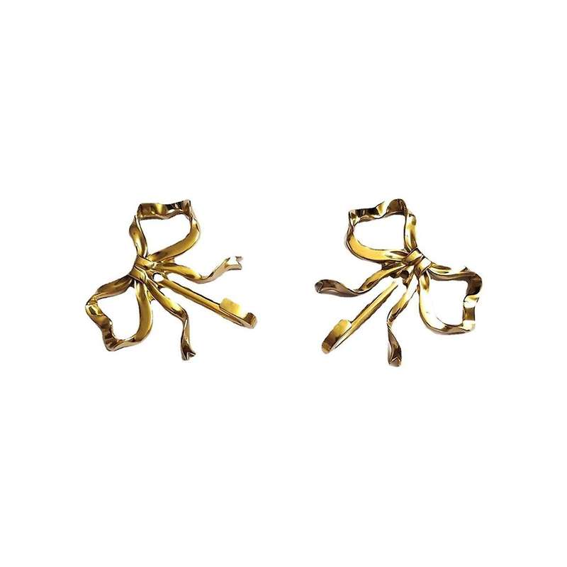 2 Pcs Bow Hook Towel Robe Hook, Brass Wall Hook Wall Hanging Towel Hook for Bathroom Bedroom Bathrob