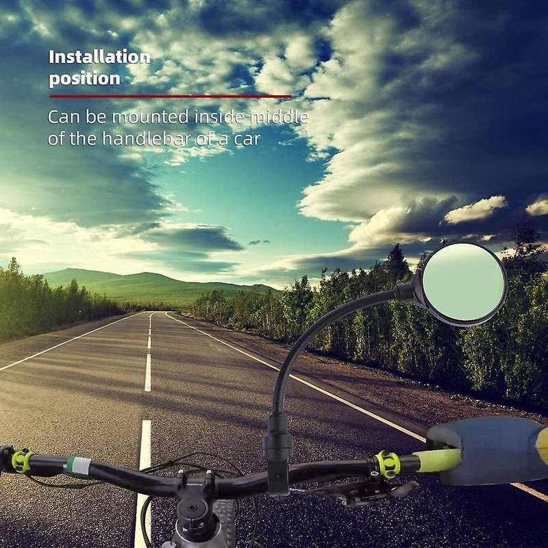 2 PCS Bike Mirror,Bicycle Accessories for Adult Bikes,Adjustable Rotatable Rear View Glass Convex Re