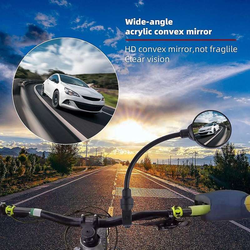 2 PCS Bike Mirror,Bicycle Accessories for Adult Bikes,Adjustable Rotatable Rear View Glass Convex Re