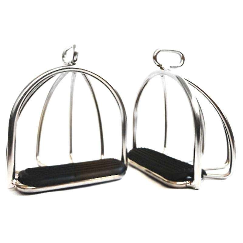2 Pcs Cage Stirrups Steel Horse Saddle Anti-Skid Horse Pedal Equestrian Safety Equipment