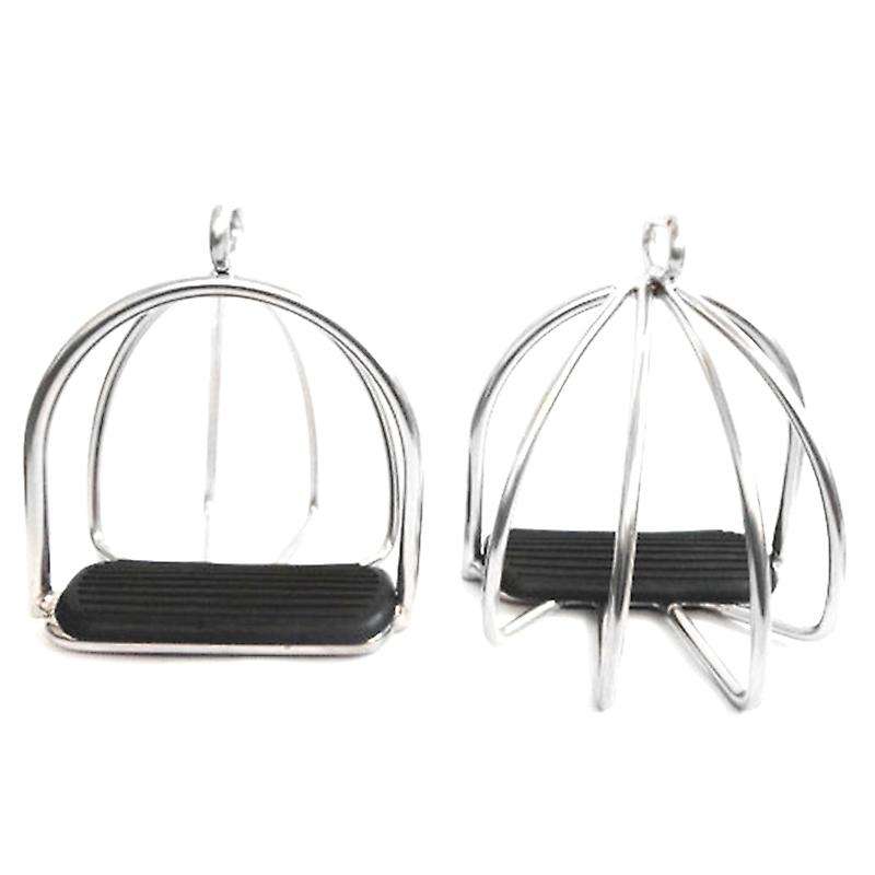 2 Pcs Cage Stirrups Steel Horse Saddle Anti-Skid Horse Pedal Equestrian Safety Equipment