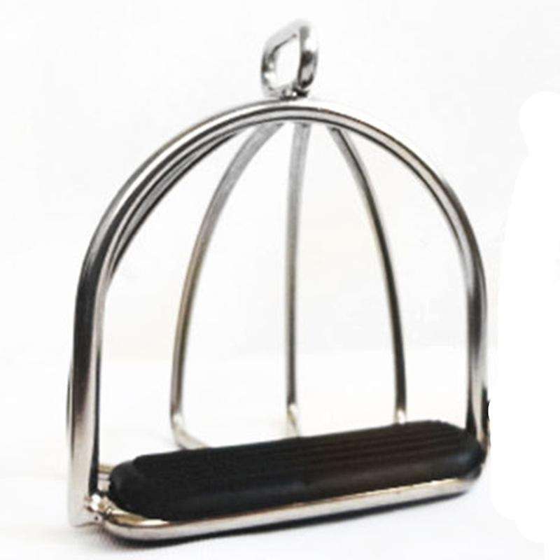 2 Pcs Cage Stirrups Steel Horse Saddle Anti-Skid Horse Pedal Equestrian Safety Equipment