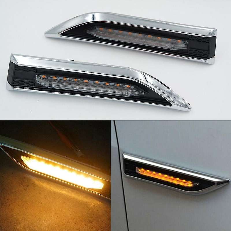 2 PCS Car Led Side Markers Lamp Turn Signal Lights for 2009-2015 (Emit Yellow Light )