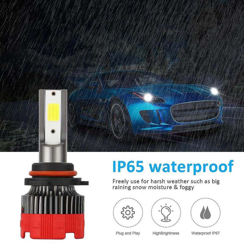 2 Pcs Car Led Headlight 8000LM Hi/Lo DC9-30V 9006 Car Super Bright Far and Near Light Modified Light