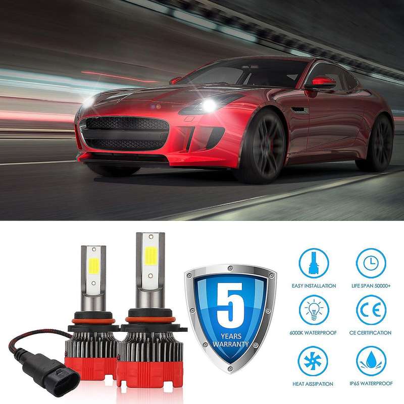 2 Pcs Car Led Headlight 8000LM Hi/Lo DC9-30V 9006 Car Super Bright Far and Near Light Modified Light