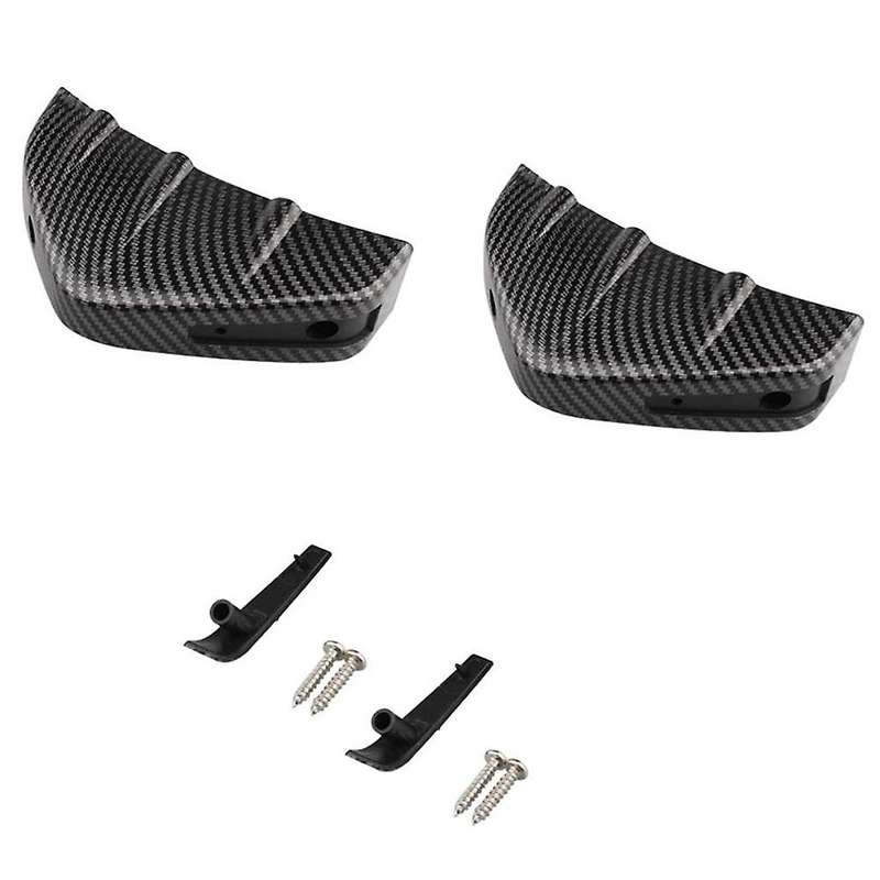 2 Pcs Car Rear Bumper Diffuser Spoiler Scratch Protector Universal for , Carbon Fiber