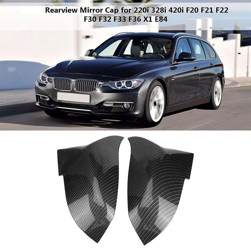 2 Pcs Carbon Fiber Car Rear View Mirror Cover Cap for - Series 1 2 3 4 X M 220I 328I 420I F20 F22 F2