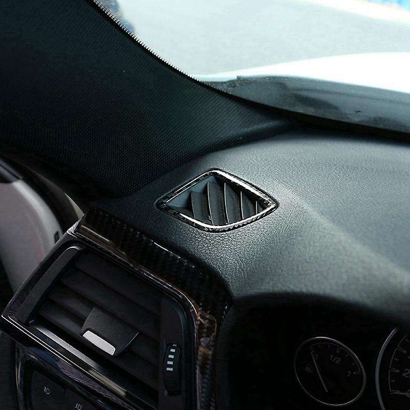 2 Pcs Carbon Fiber Air Condition AC Outlet Vents Interior Trim Stickers for 3 4 Series F30 31