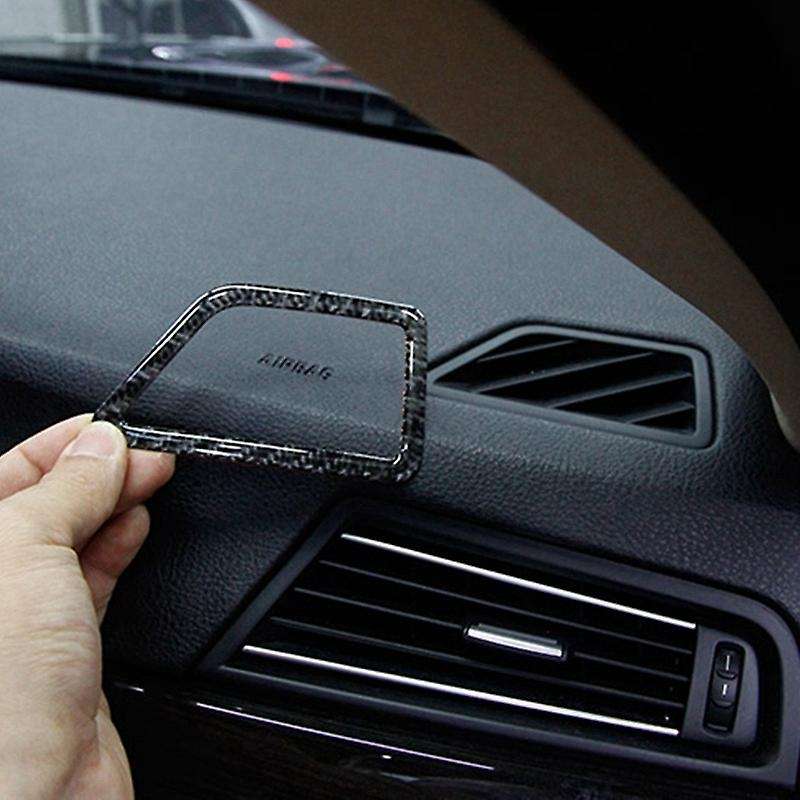 2 Pcs Carbon Fiber Air Condition AC Outlet Vents Interior Trim Stickers for 3 4 Series F30 31
