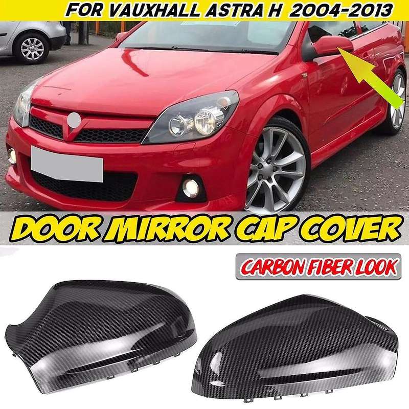 2 Pcs Carbon Fiber Side Door Wing Rear View Mirror Cover for Opel H 2004-2013