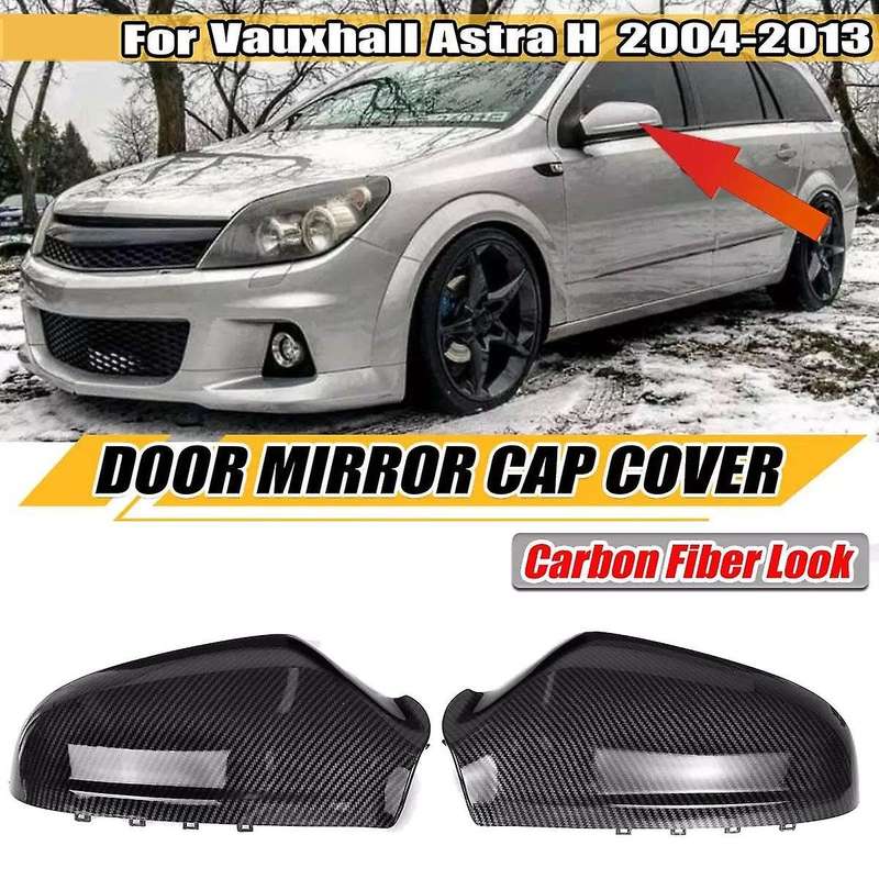 2 Pcs Carbon Fiber Side Door Wing Rear View Mirror Cover for Opel H 2004-2013