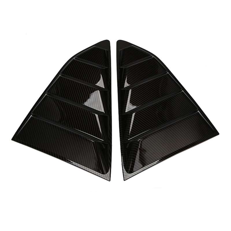2 Pcs Carbon Rear Quarter Window Louvers Fiber Spoiler Panel Fit for