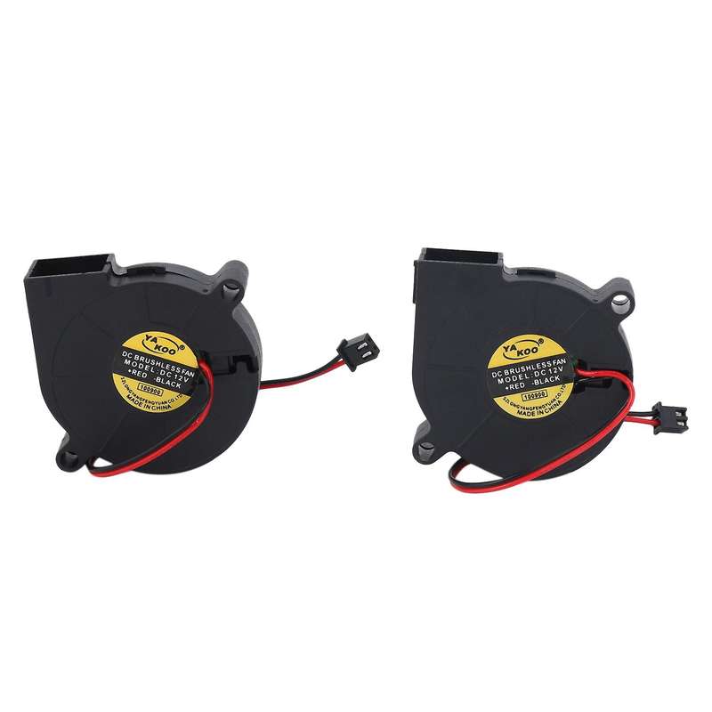 2 Pcs Cooling Blower Fan Dc 12v 0.15a 50mmx15mm Fans for 3d Printer Humidifier Aromatherapy and Oth