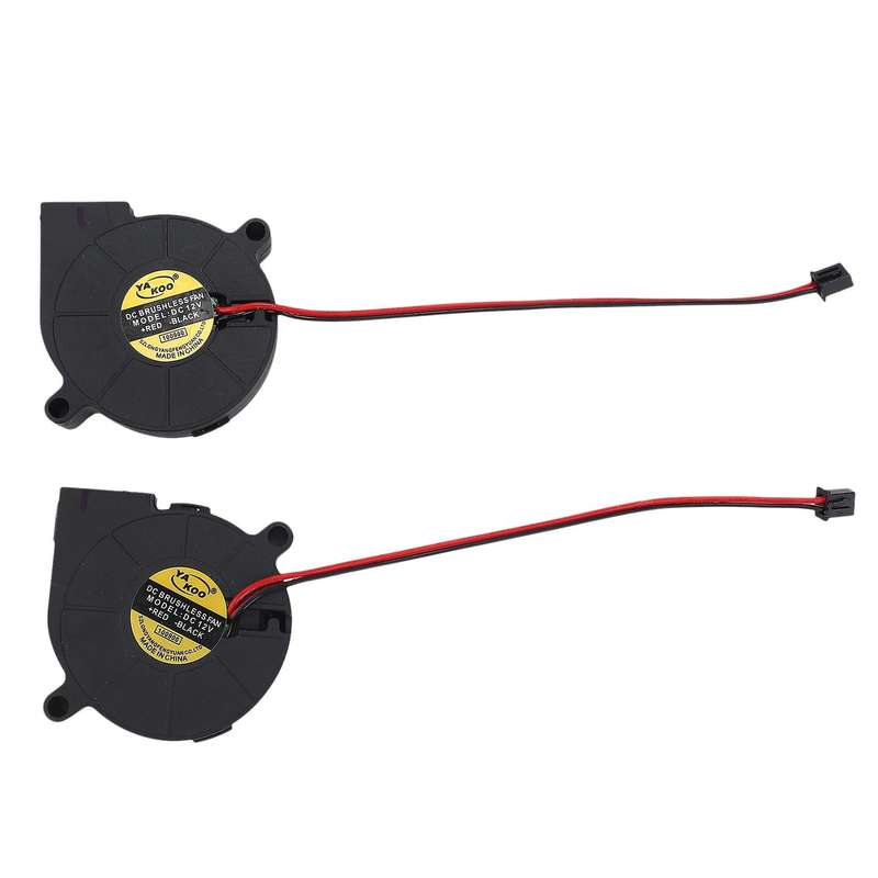 2 Pcs Cooling Blower Fan Dc 12v 0.15a 50mmx15mm Fans for 3d Printer Humidifier Aromatherapy and Oth