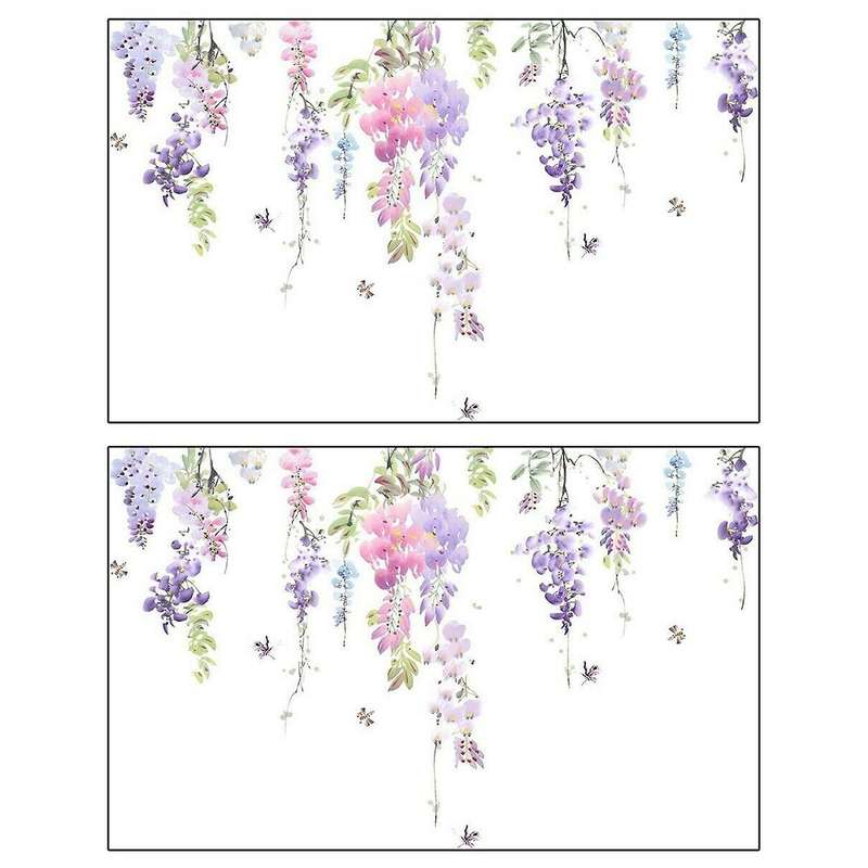 2 PCS DIY Floral Wall Sticker Butterfly Flower Plant Decal Living-Room Home Stickers
