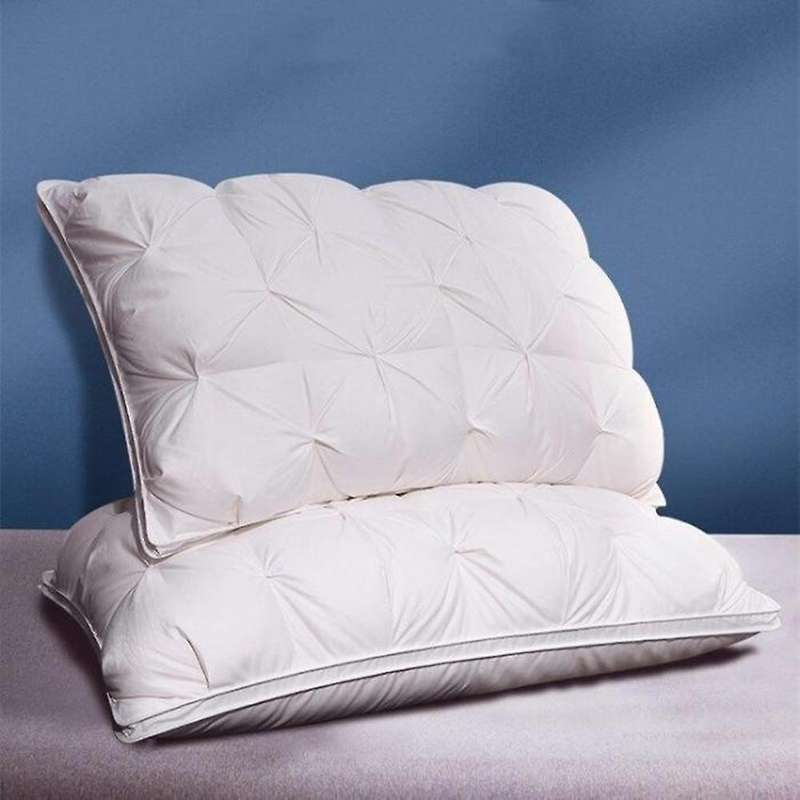 2 Pcs Down Feather Pillow Cotton Frosted Thickened Cervical Pillow Five-Star Hotel Sleep Pillow Feat